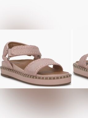 Lucky Brand Blush Pink Woven-Strap Sandals